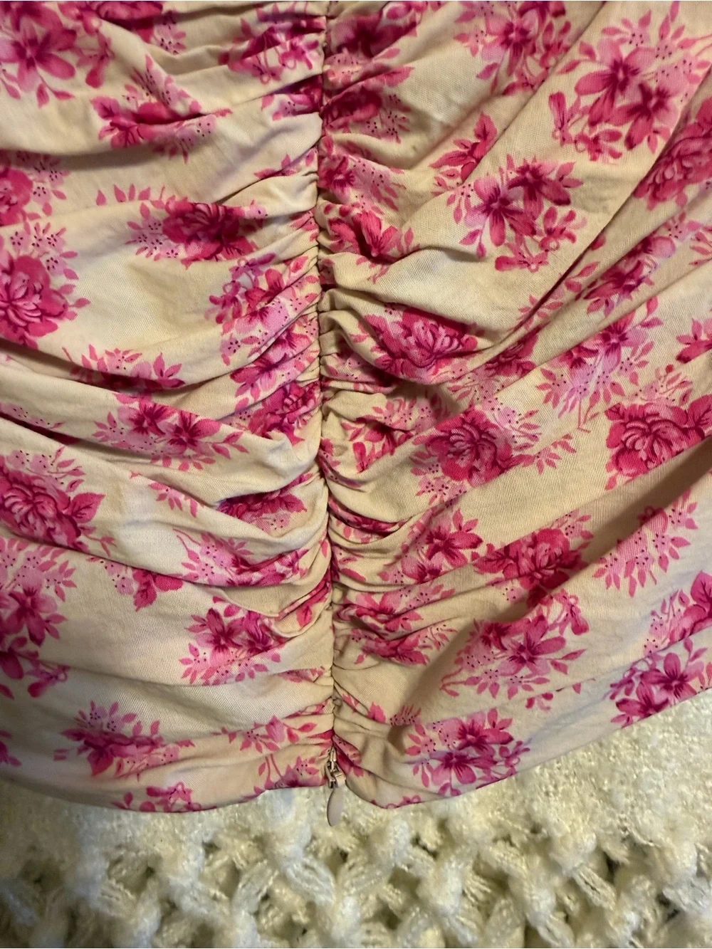 ZARA Floral Off-Shoulder Crop Top - Pink Floral